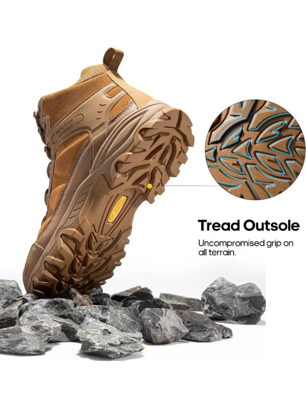 Men's Coyote Waterproof Shoes Casual Mid Top Round Toe Non Slip Hiking Boots
